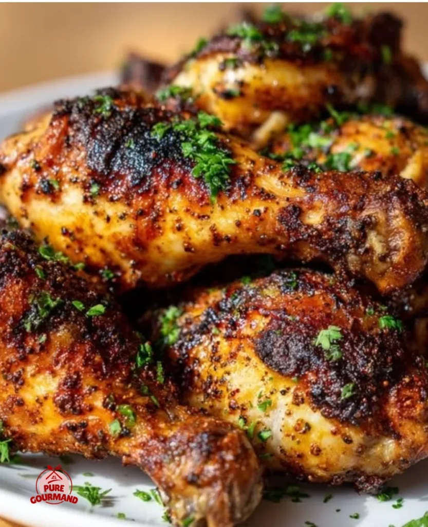 Crispy oven-baked chicken drumsticks ready to serve