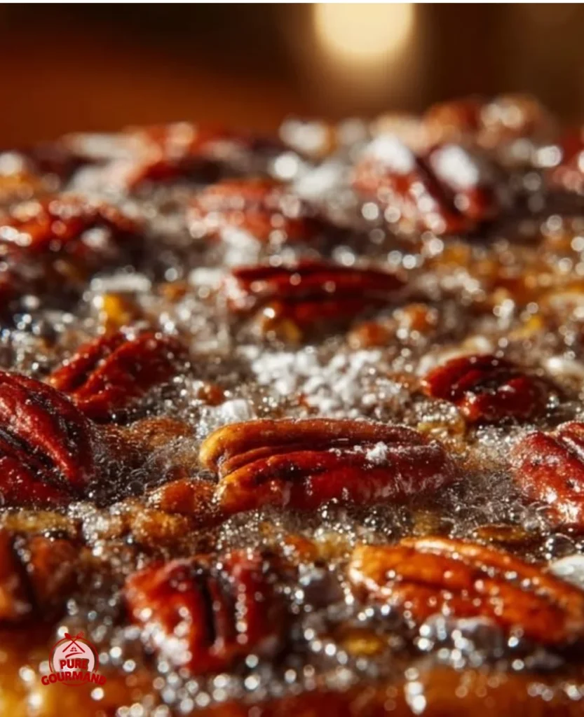 Delicious pecan pie dump cake, perfect for holiday dessert gatherings.