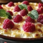 Delicious lemon raspberry cottage cheese bake for a healthy breakfast