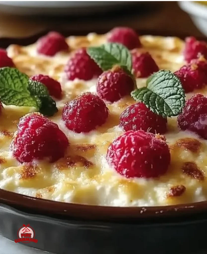Delicious lemon raspberry cottage cheese bake for a healthy breakfast
