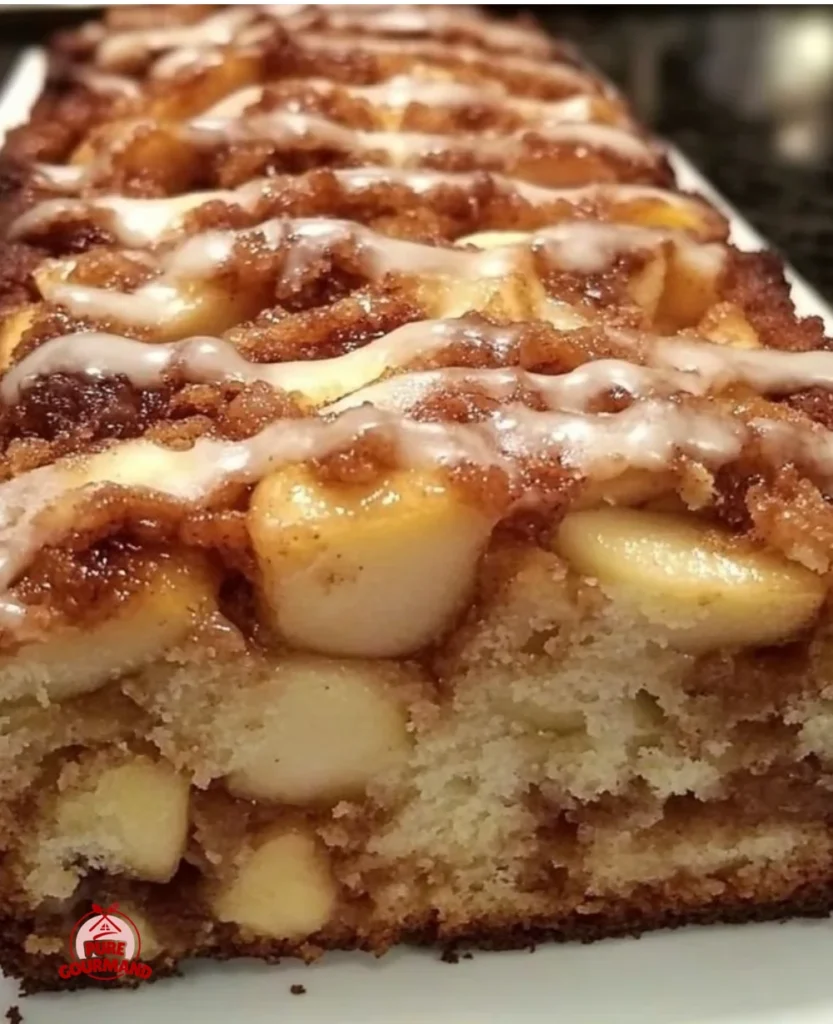 Delicious Apple Cinnamon Streusel Loaf with a crunchy topping