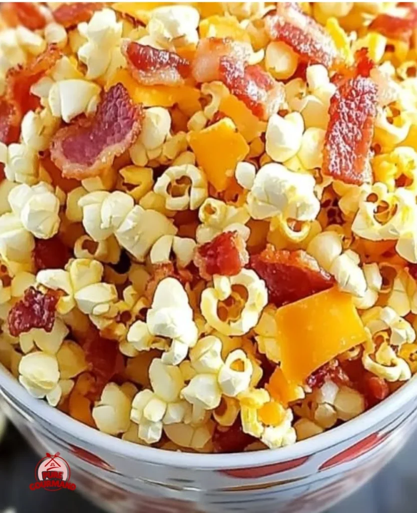 Bacon cheddar popcorn bowl for movie night snacking