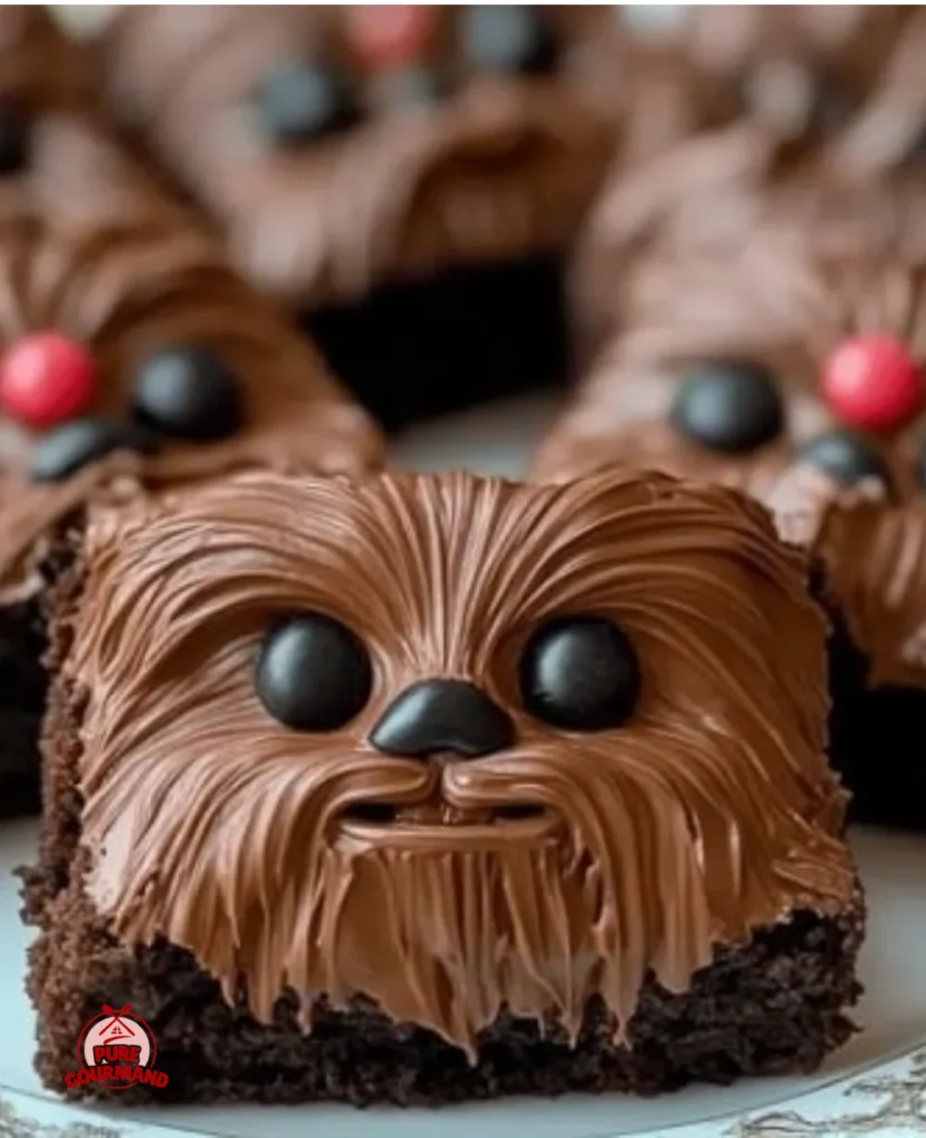 Chewbacca chocolate brownies inspired by Star Wars, featuring gooey chocolate goodness