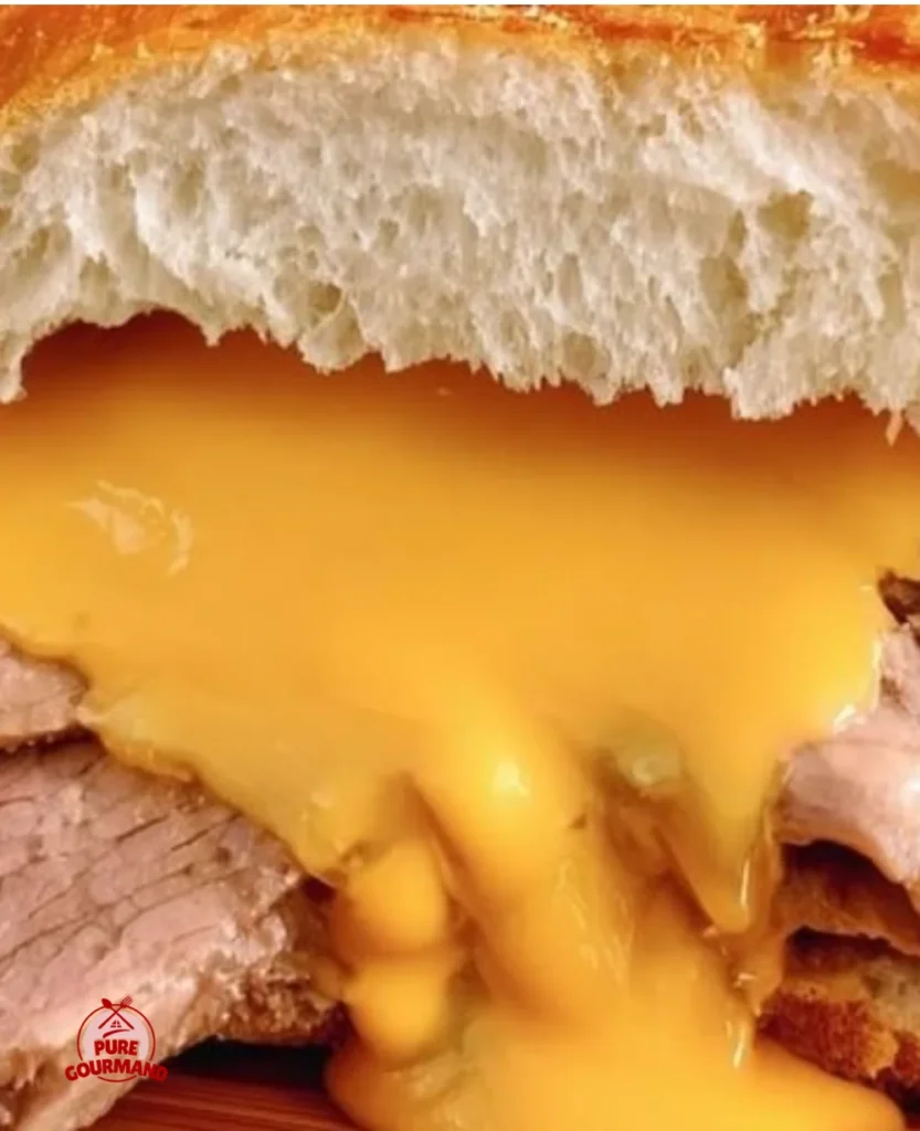 Delicious copycat Arby's Beef 'n Cheddar sandwich with roast beef and cheese