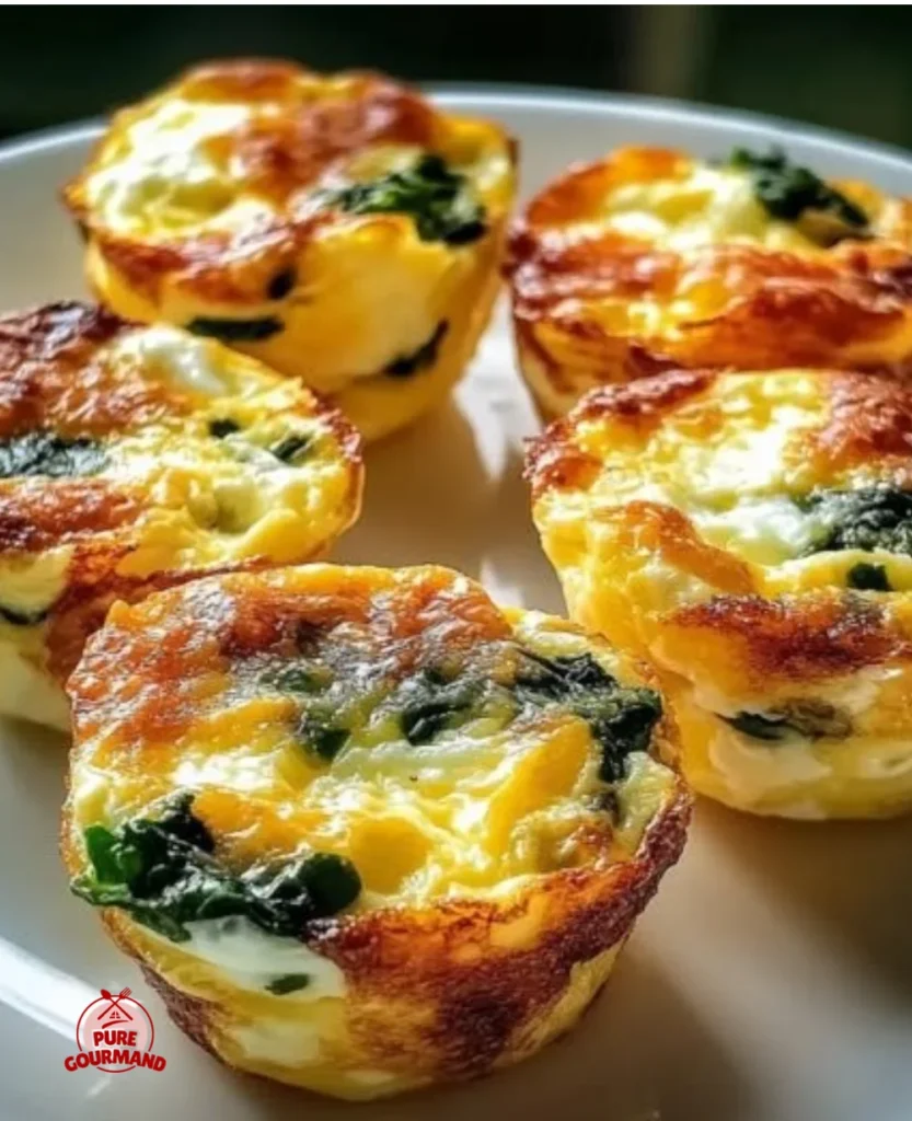 Healthy cottage cheese egg bites served with fresh herbs and vegetables