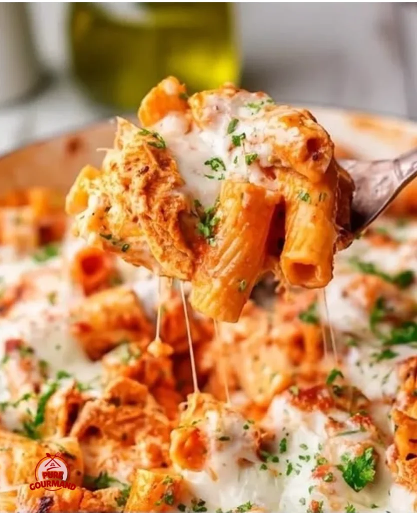 Delicious chicken parmesan pasta served in a cozy bowl, perfect comfort food.