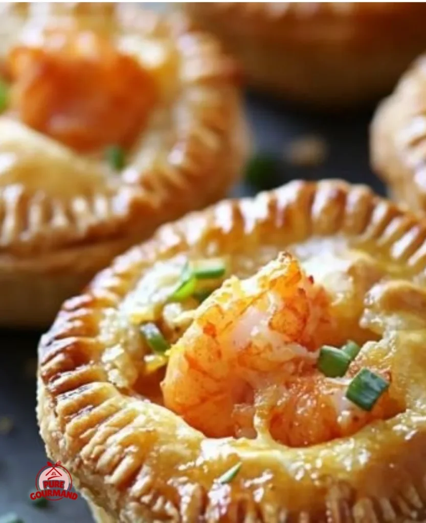 Delicious crawfish mini pies served on a platter for a party
