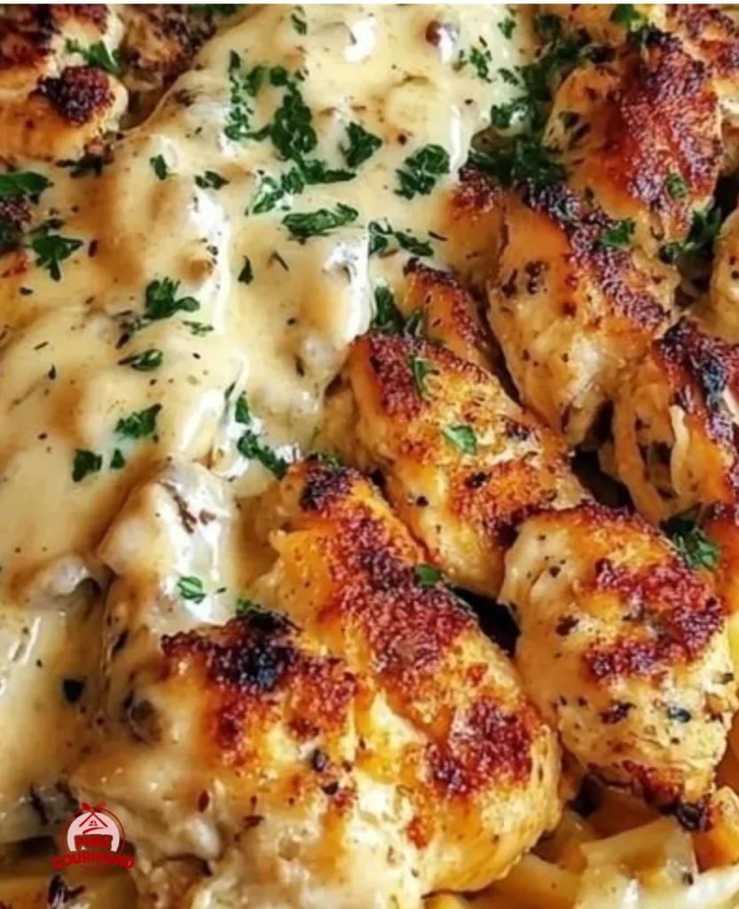 Creamy Mozzarella Chicken Linguine with garlic Cajun butter served in a bowl