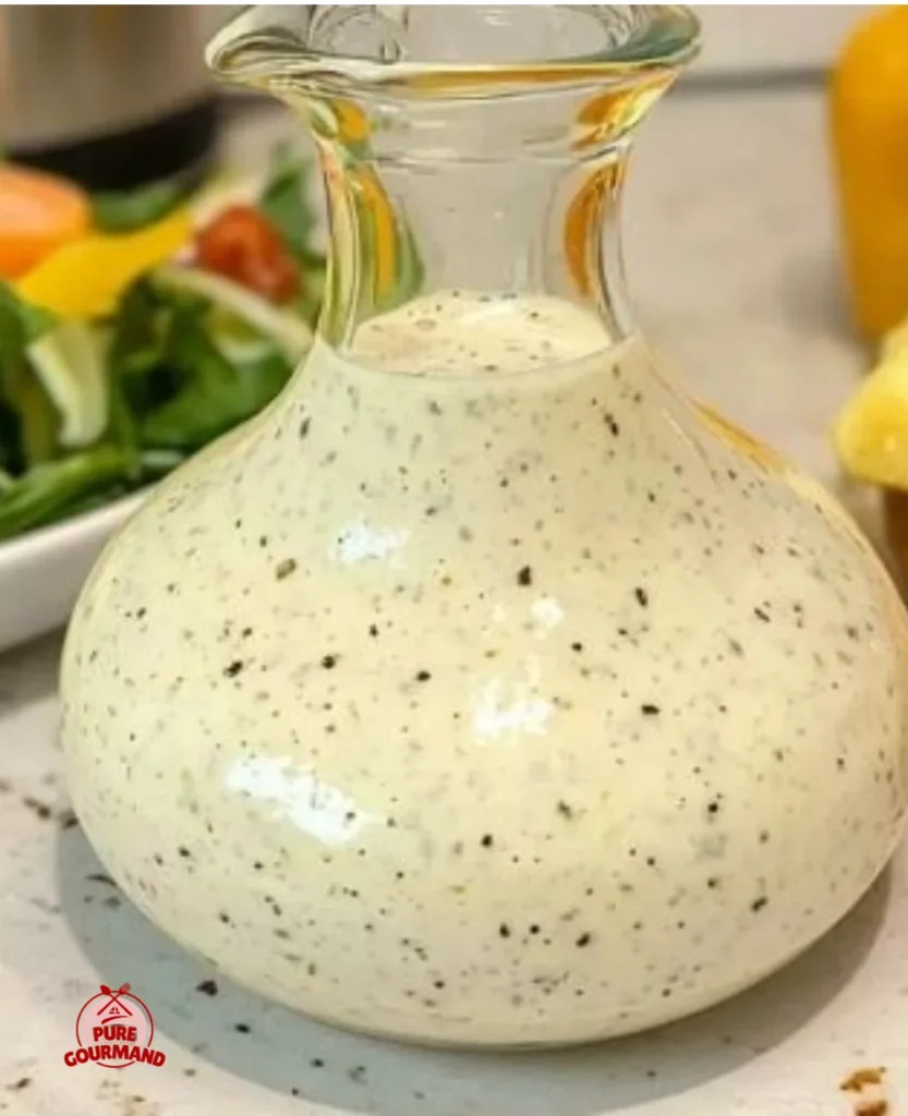 Homemade creamy Olive Garden dressing recipe with parmesan and garlic.