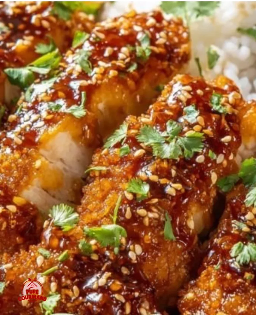 Crispy Hot Honey Chicken baked to perfection with a crunchy coating and sweet spice.