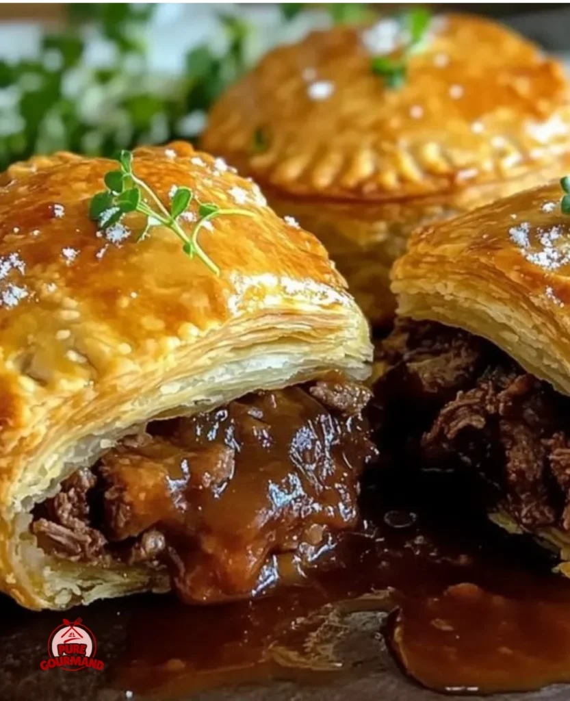 Crispy Irish Beef and Guinness Hand Pies on a plate