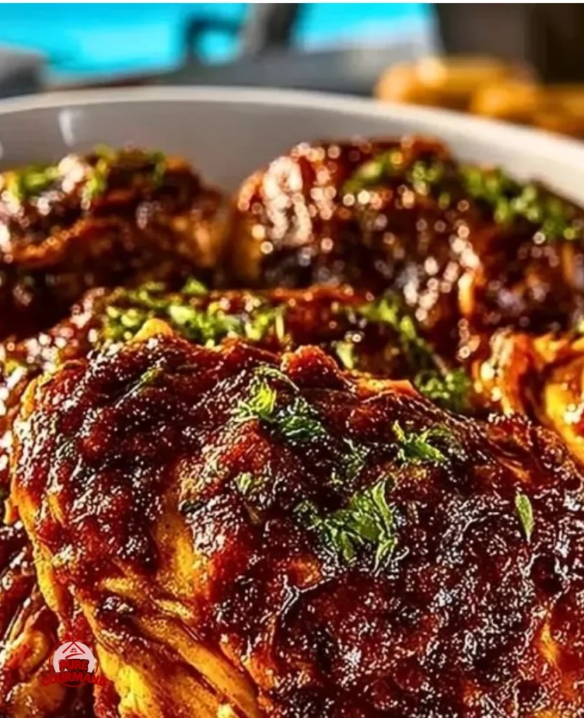 Delicious slow-cooked Crockpot BBQ Chicken served with sides.