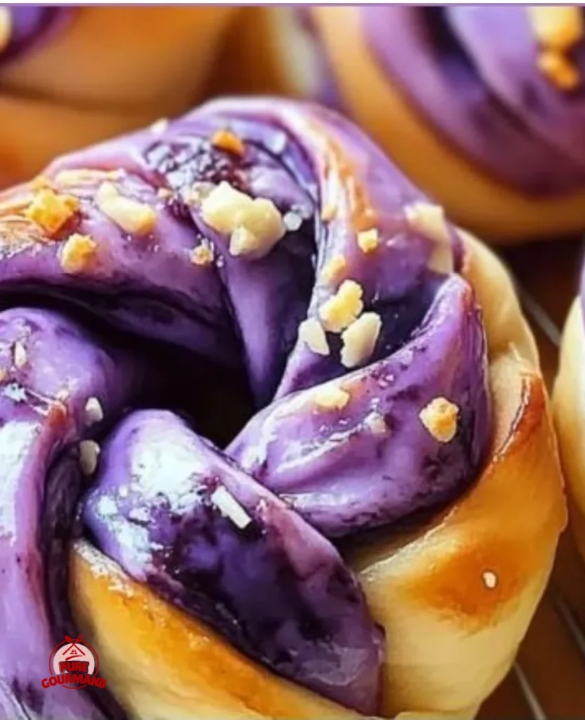 Delicious Ube Cheese Braided Buns fresh out of the oven