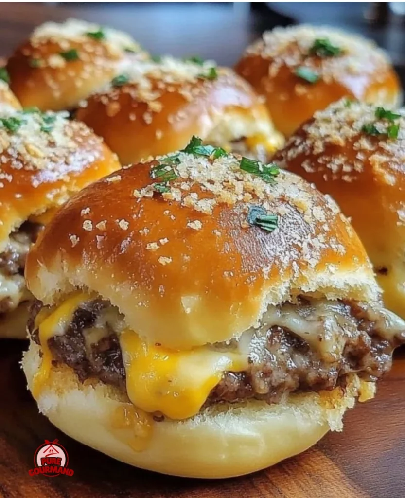 Delicious Garlic Parmesan Cheeseburger Bombs, perfect bite-sized snacks.
