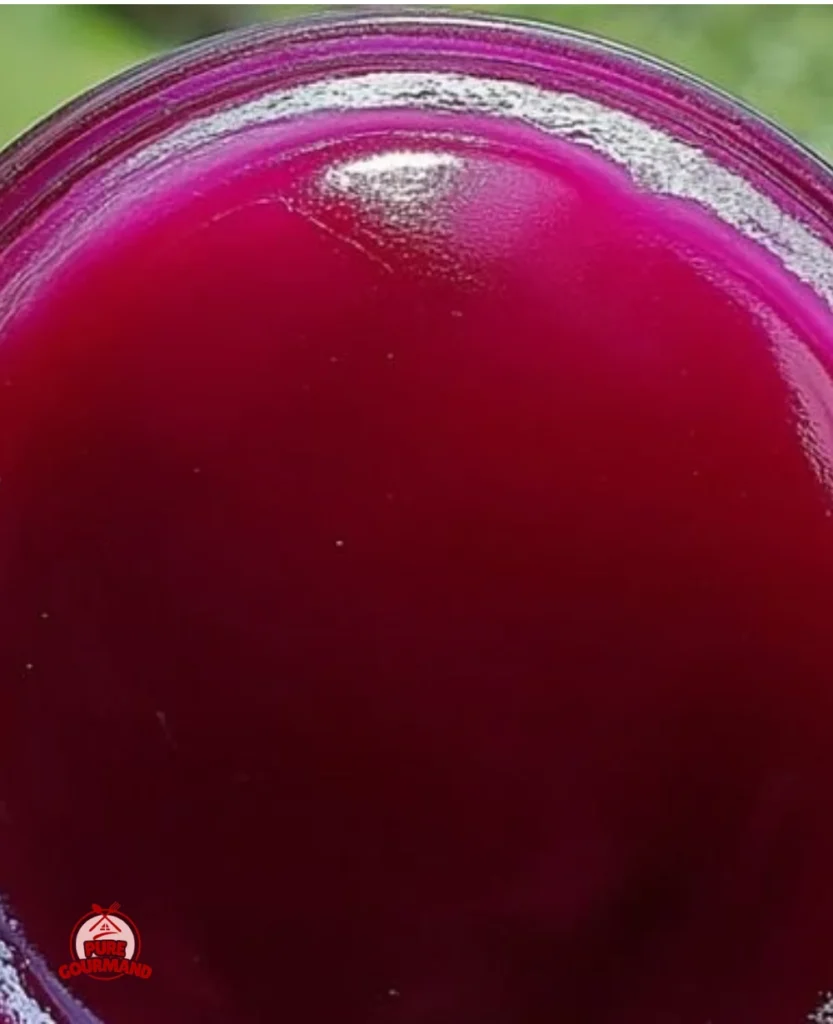 Homemade beetroot lip balm in a small jar with fresh beetroot next to it.
