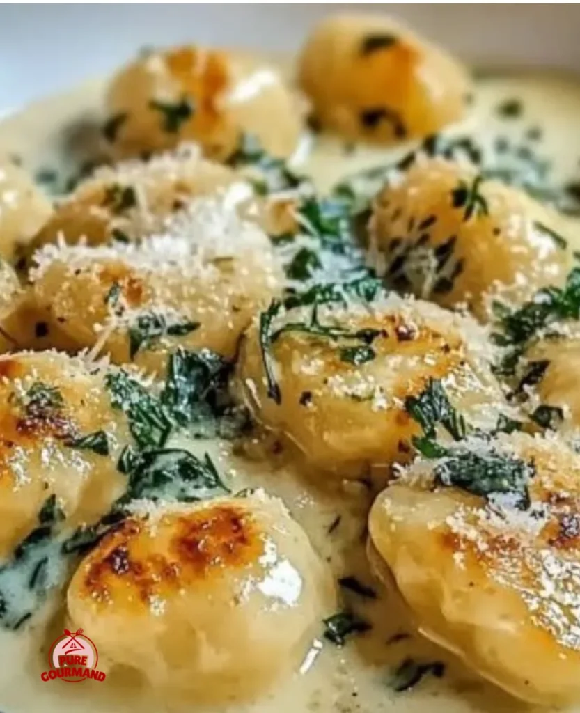 Bowl of millionaire gnocchi in creamy sauce, perfect for a cozy weeknight meal.