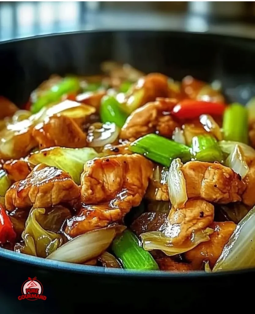 Delicious Chinese Chicken Stir Fry with cabbage prepared in 35 minutes