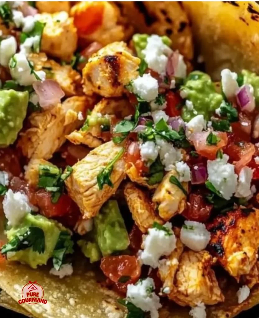 Delicious chicken street tacos served with fresh toppings