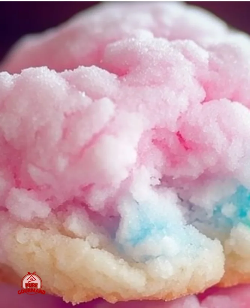 Colorful homemade cotton candy cookies on a festive table