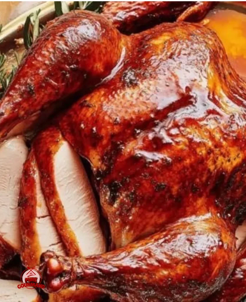 Deliciously glazed Maple-Butter Turkey ready for a festive feast