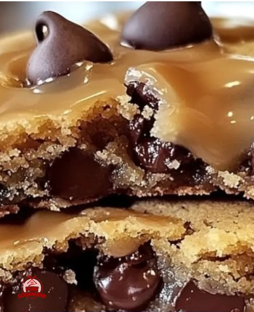 Delicious salted caramel chocolate chip cookies fresh from the oven