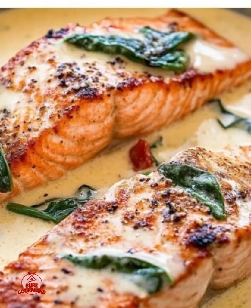 One-Pan Creamy Tuscan Salmon with Parmesan Cream Sauce