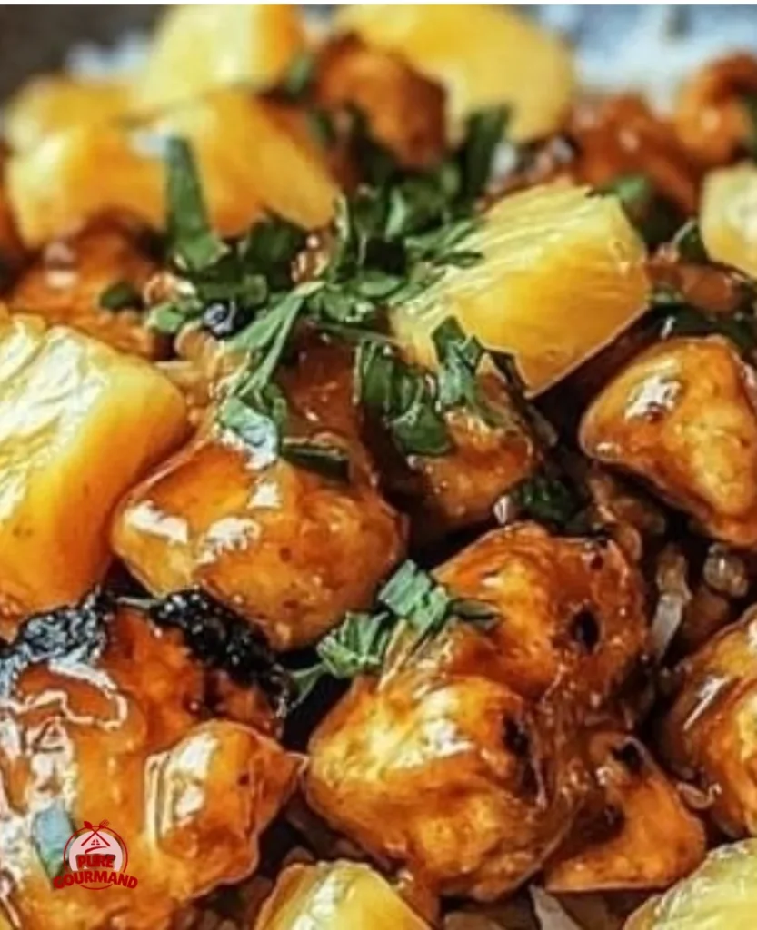 Delicious pineapple chicken served with rice, perfect for weeknight meals