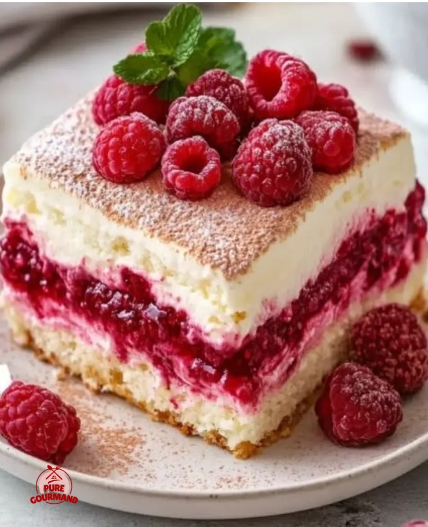 Fresh tiramisu with raspberries for an energizing celebration dessert