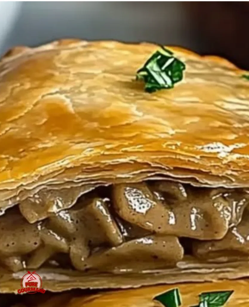 Savory beef and mushroom hand pies freshly baked for dinner