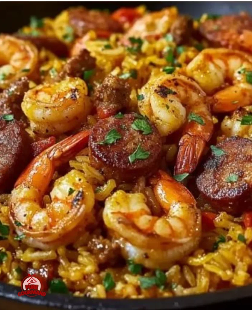 Savory Cajun Dirty Rice with shrimp, a comforting soul food dish