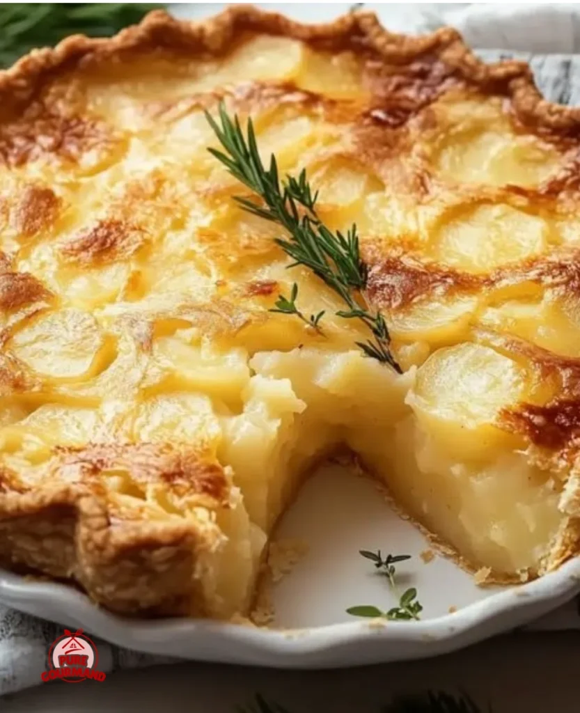 Savory Passover potato pie ready to serve during the holiday meal