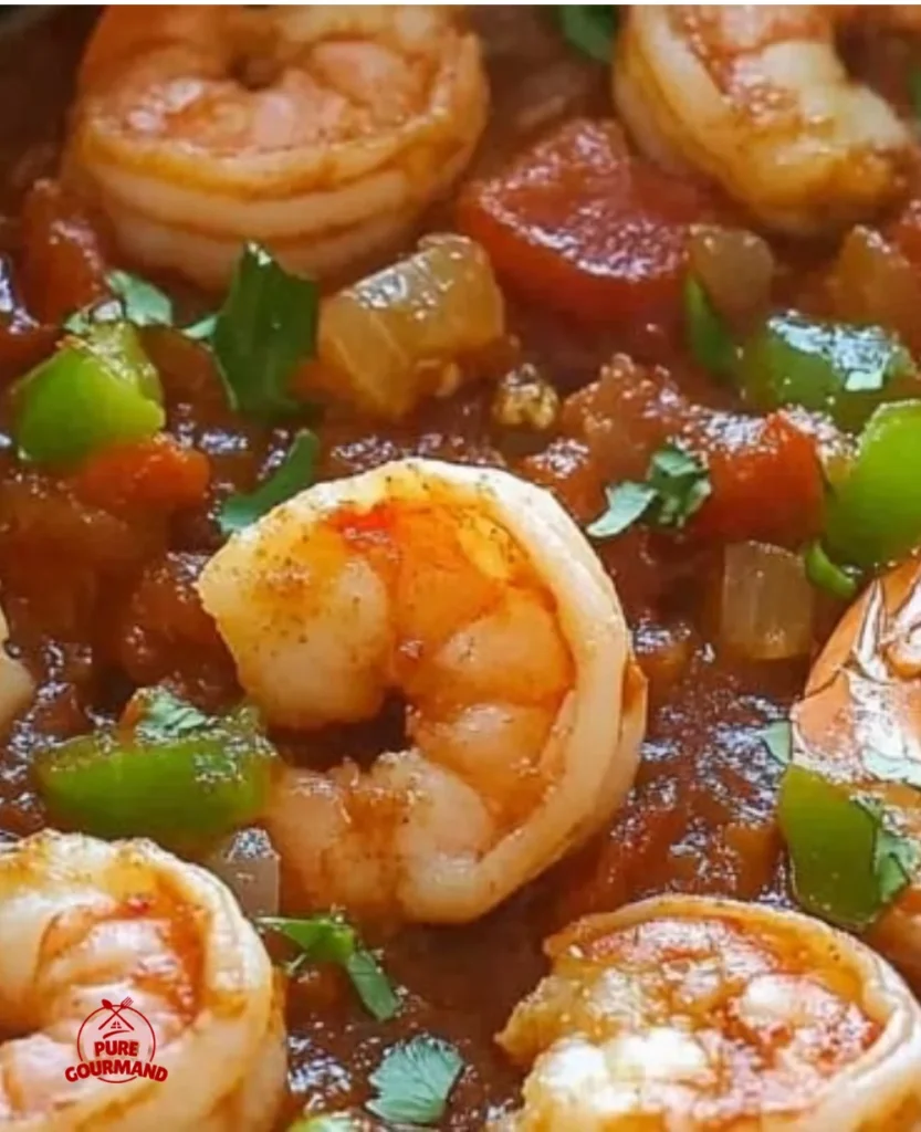 A bowl of Shrimp Creole showcasing vibrant colors and rich flavors.