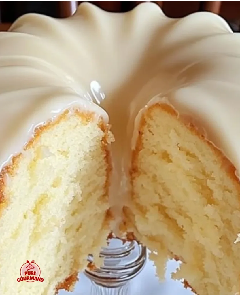 Slice of Slap Ya Momma Pound Cake, showcasing its golden, fluffy texture and sweetness.