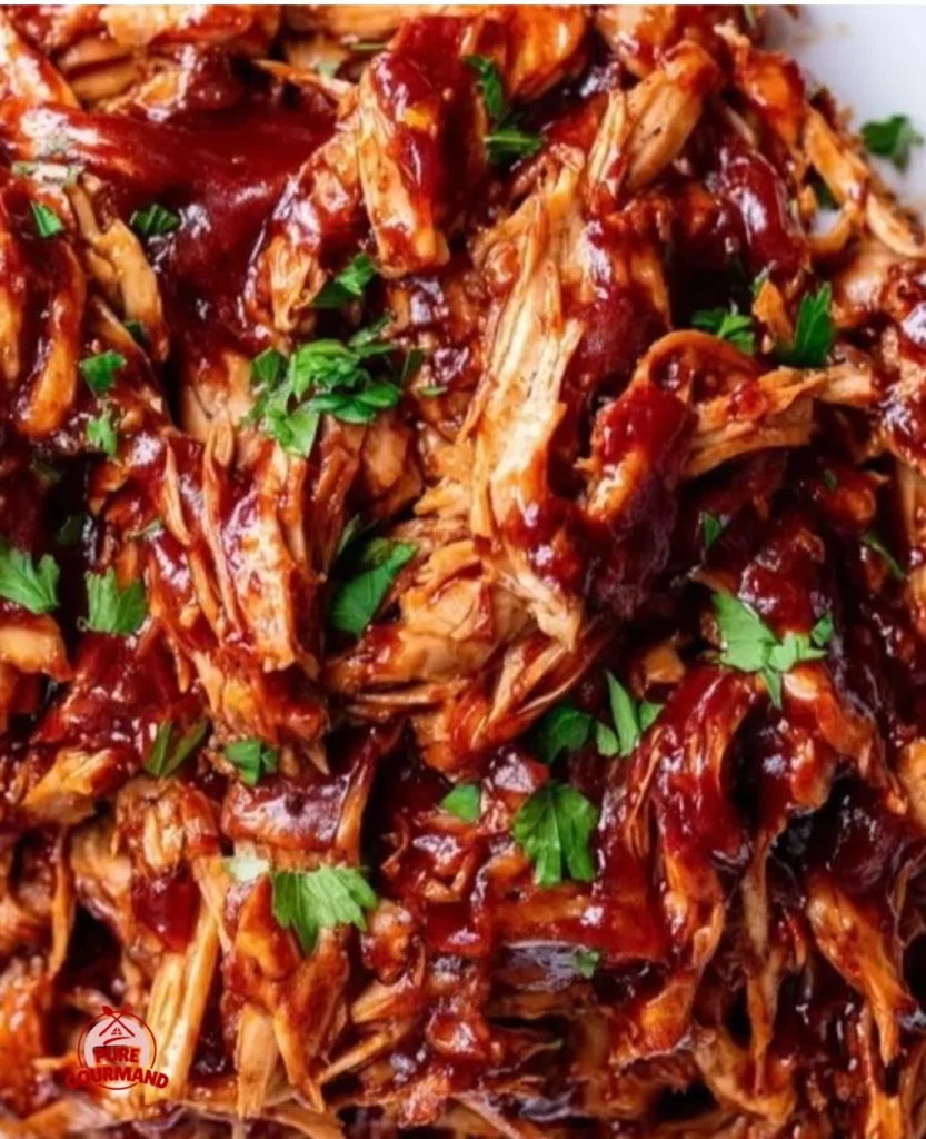 Delicious Sweet Baby Ray's Crockpot Chicken served in a bowl with sauce.