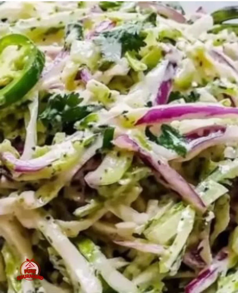 Zesty jalapeño slaw in a bowl, ideal for tacos and barbecues.