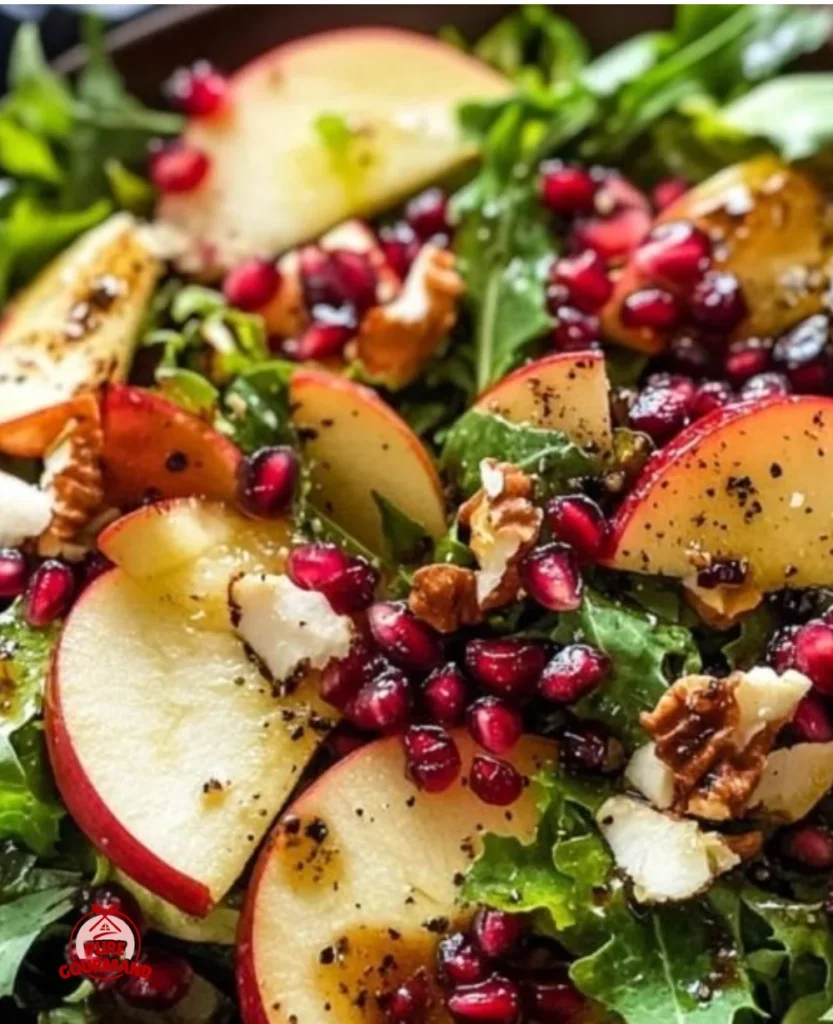 Vibrant Apple Pomegranate Salad with fresh ingredients.
