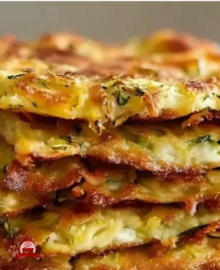 Delicious authentic Italian Zucchini Scarmpaccia on a rustic wooden table