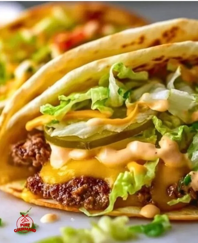 Big Mac Smash Burger Tacos featuring juicy smash burgers in taco shells