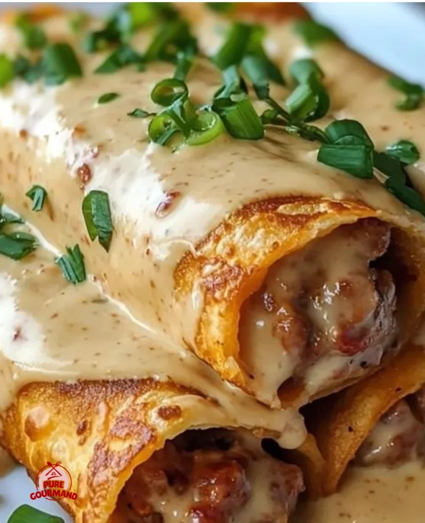 Boudin chimichangas served with crawfish cream sauce
