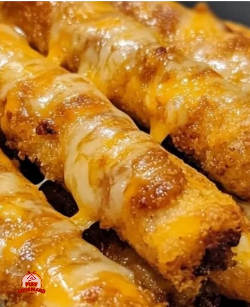 Homemade crunchy cheesy taco sticks ready to serve at a festive gathering.