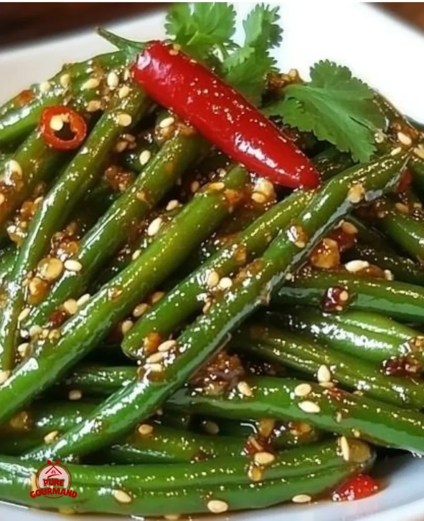 Deliciously cooked green beans served at a Chinese buffet
