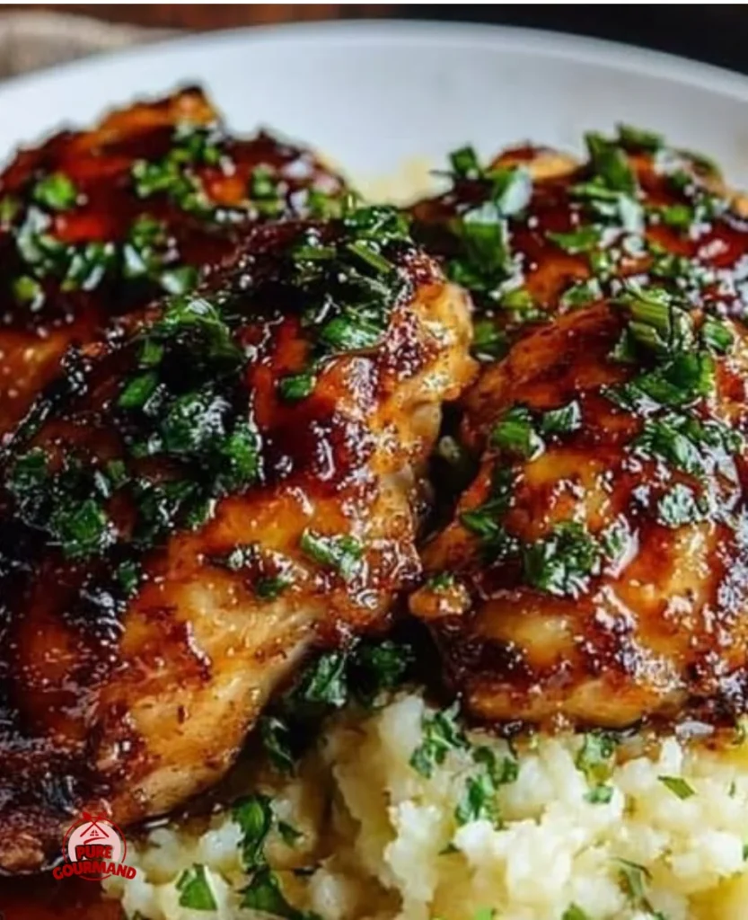 Delicious Chipotle Honey Chicken Thighs garnished and ready to serve