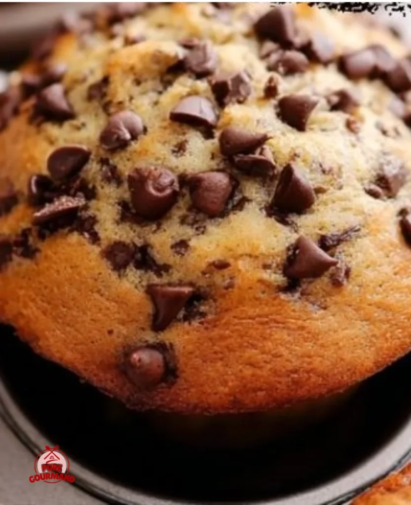 Delicious chocolate chip banana muffins on a bright morning table