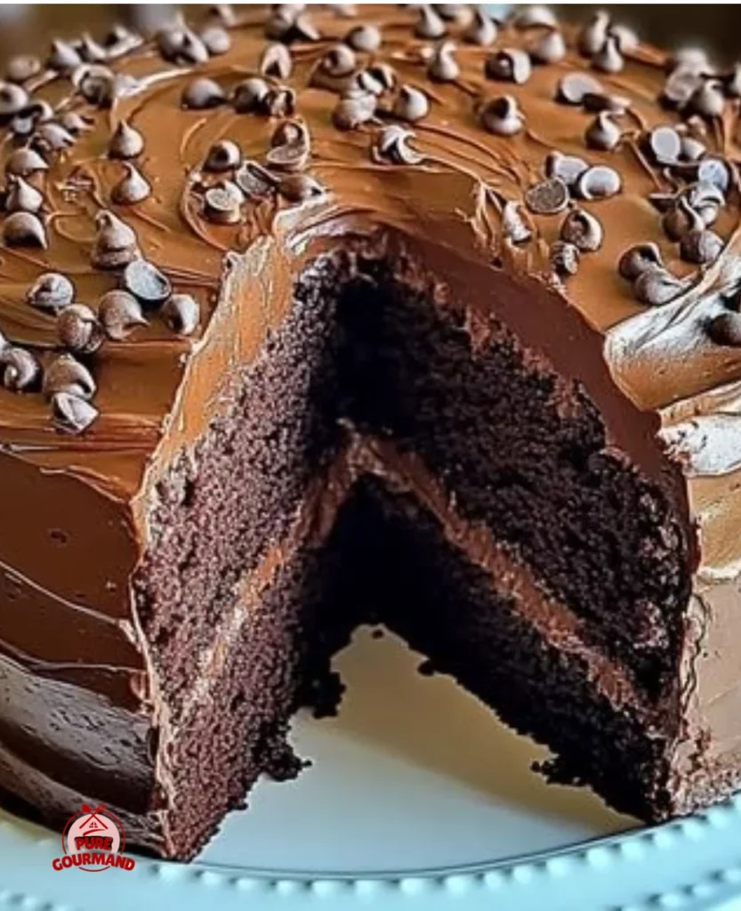 Delicious homemade chocolate pound cake served on a plate