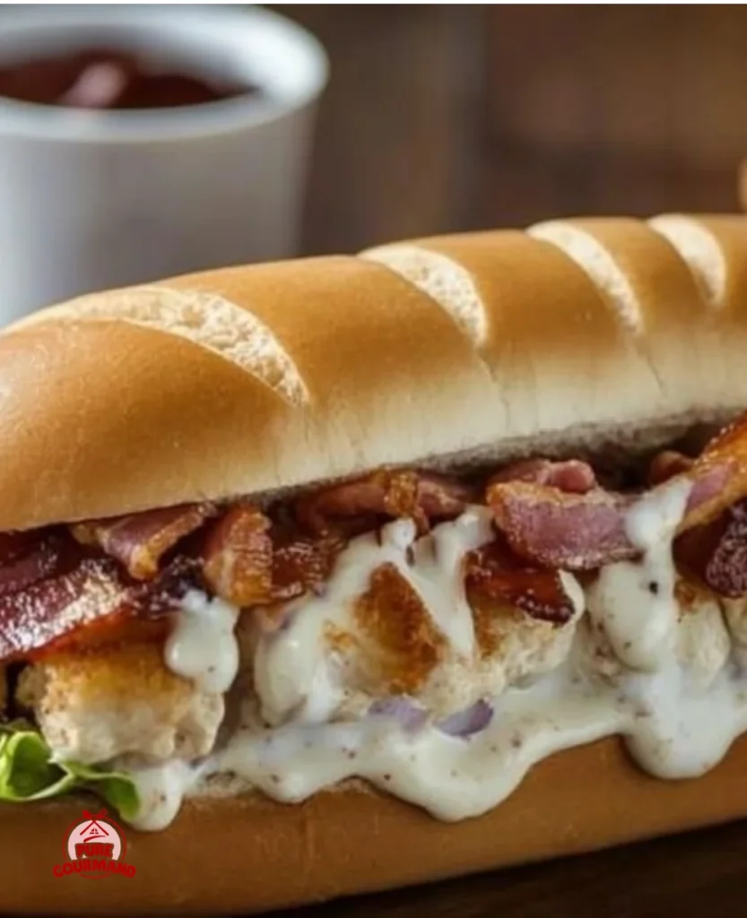 Chopped chicken bacon ranch sub recipe with fresh ingredients
