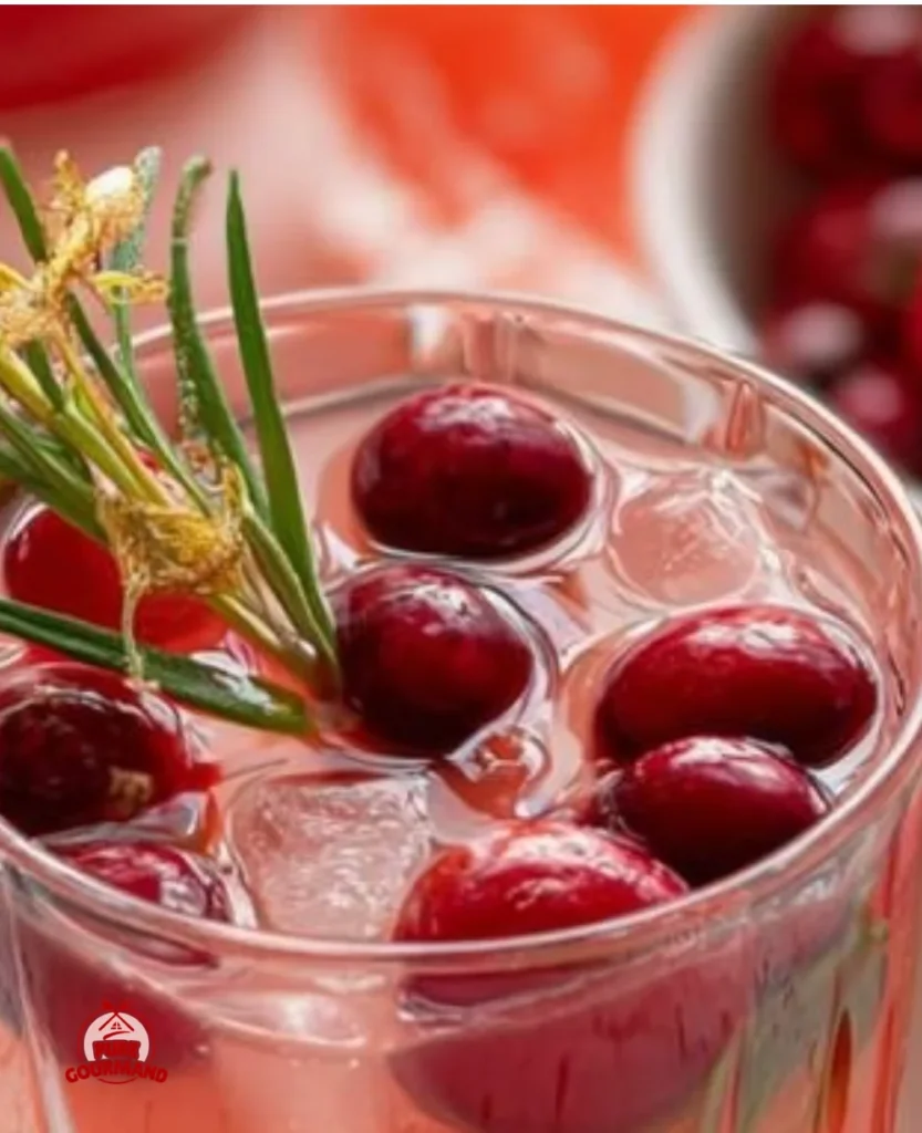 Festive Christmas morning punch in a glass, ready for holiday celebrations.