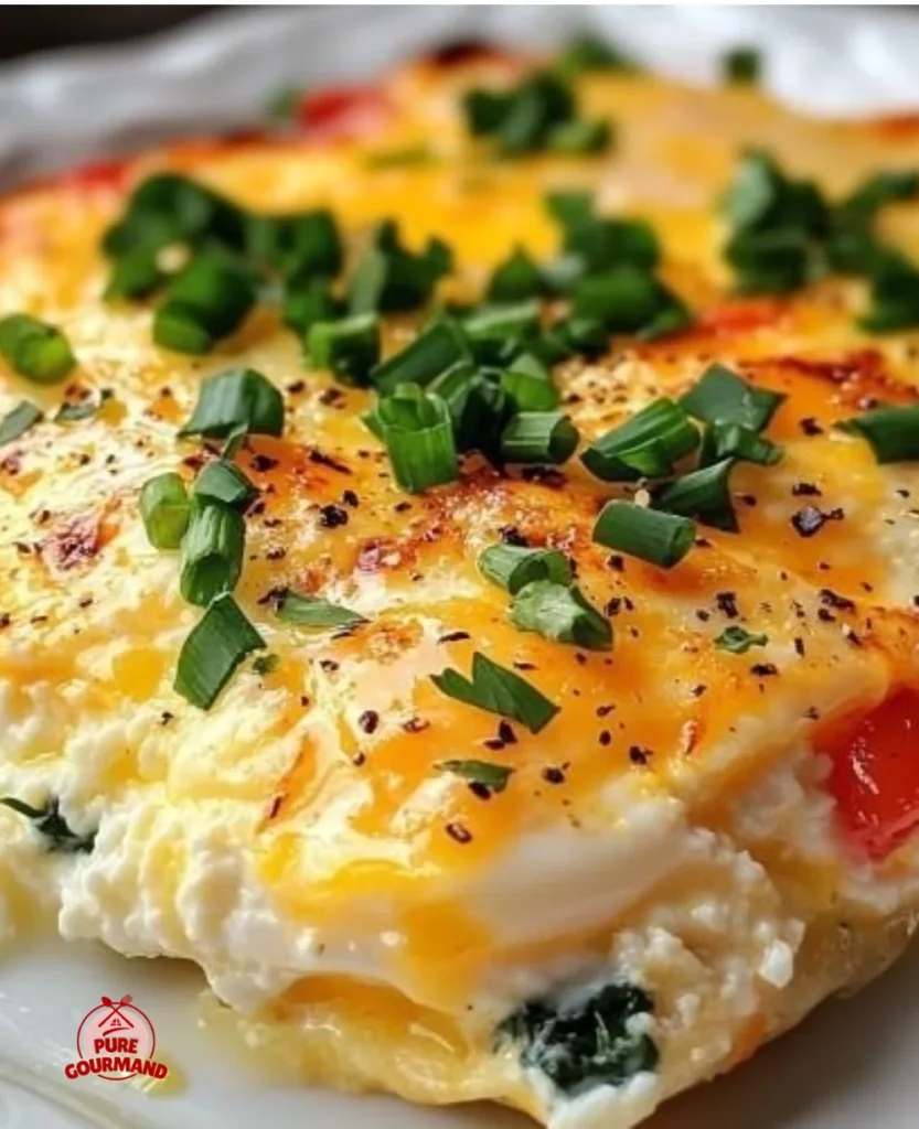 Delicious Cottage Cheese Egg Bake with fresh vegetables and herbs