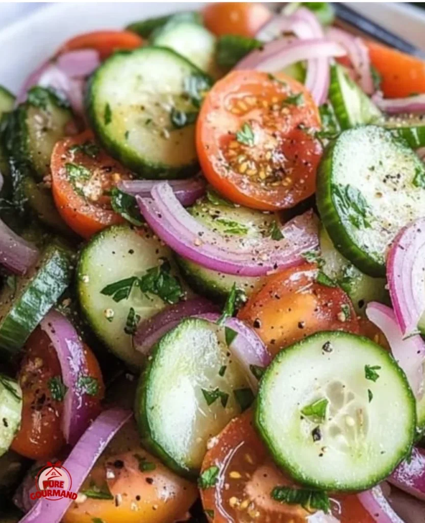 Fresh Cucumber Tomato Salad with vibrant colors and healthy ingredients