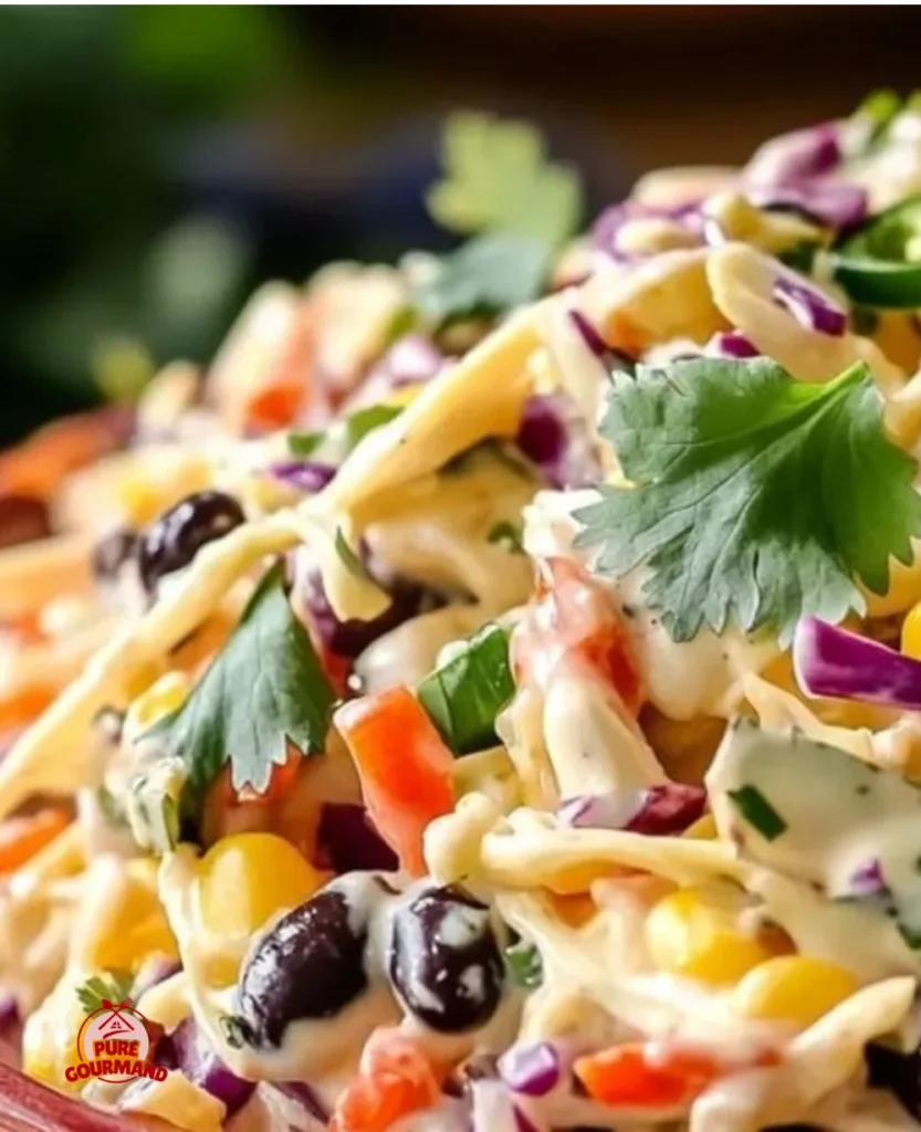 Bowl of easy Mexican coleslaw with colorful veggies and a zesty dressing