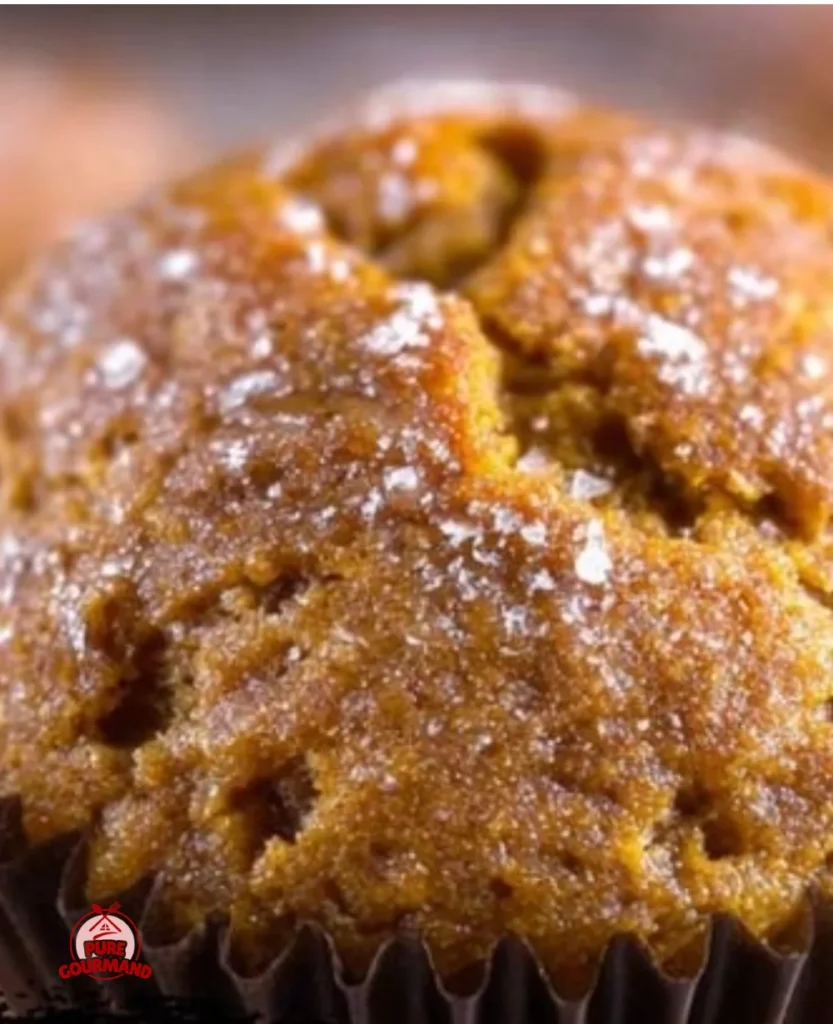 Freshly baked easy pumpkin muffins with spices, served on a plate.